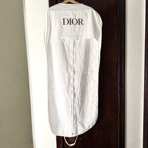 DIOR | Authentic Dior Thick Cotton Garment Bag w/Handles, Black Logo & Zipper
